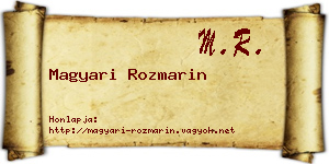 Magyari Rozmarin névjegykártya